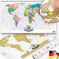 Scrape Off World Map Gold - XXL Mapa del mundo free scratch 82 x 45 cm - scratch map deluxe wall mural (Alemán)